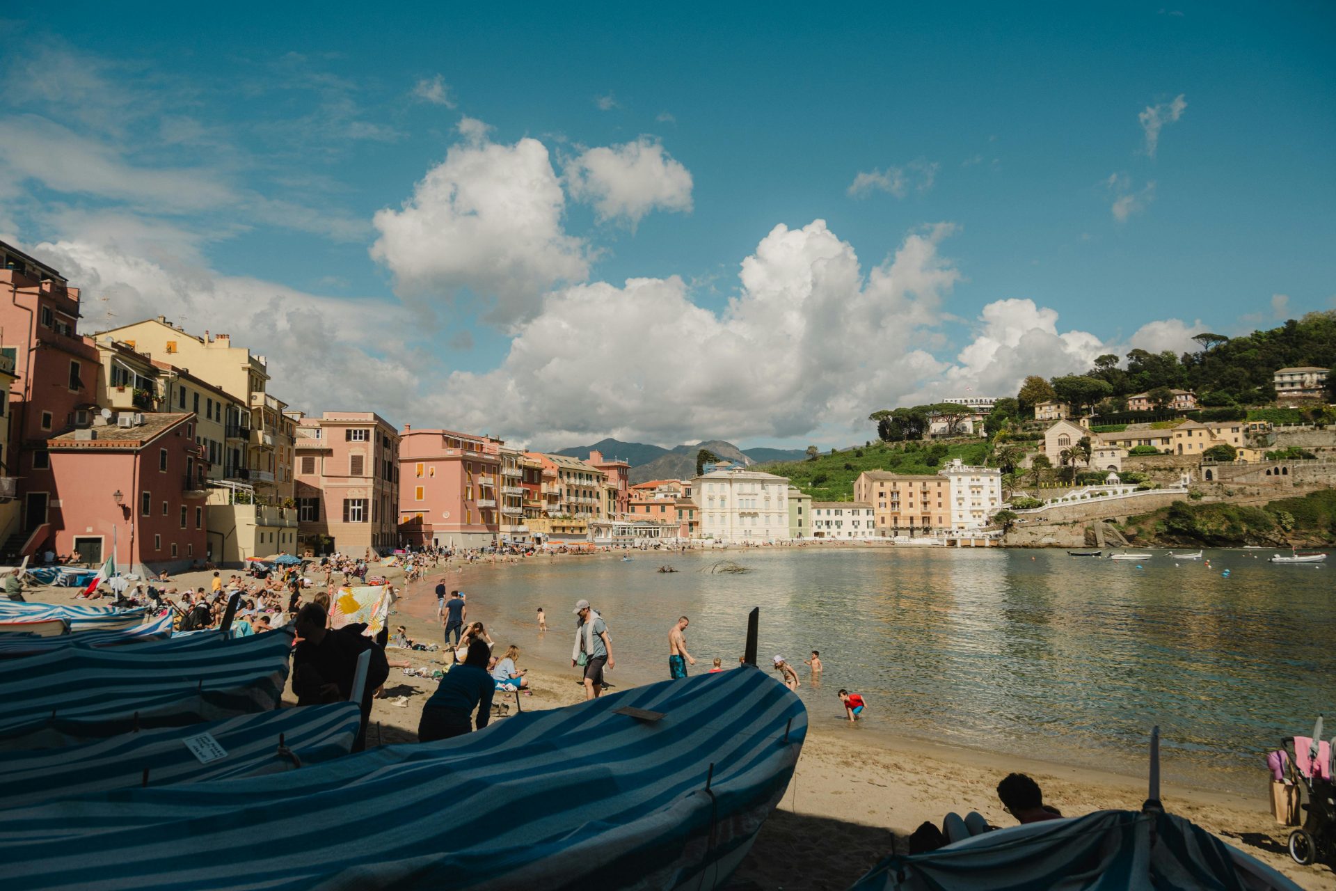 Baia del Silenzio sandy bay in Sestri Levante, Liguria